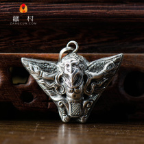 (Tibetan village) Nepal imports 925 silver Dapeng gold-winged golden-winged Buddha statue Buddha pendant Buddha