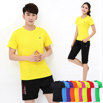 2018 new table tennis badminton suit top casual sports short-sleeved T-shirt round-neck advertising cultural shirt printing