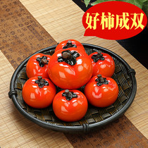 Color-changing exquisite tea pet porcelain persimmon creative everything like tea play ornaments tea dish tea tray tea set decoration accessories