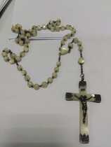 France 19 Century Bright Bay Pearl Silver Jesus Whole Shell Cross Catholic Christian Handmade God Rhyme