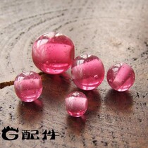 Promotion rose red handmade old glazed tourmaline red ball diy female beaded bracelet necklace pink bead