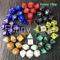 7 multi-faceted dice Dungeons and Dragons digital color Pearl dice running group dice dice set