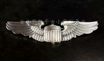 Appreciation-World War II USAAF (Army Air Force) 3-inch sterling silver flight emblem