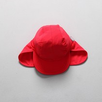  New childrens beach anti-ultraviolet swimming cap red men and women children middle and large children sunscreen neck cap