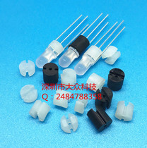 LED SPACER COLUMN F3F5MM LAMP COVER LAMP holder TWO-color lamp THREE-legged double groove double pit ONE HOLE (WHITE AND BLACK)6MM HIGH