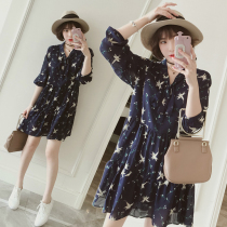 Pregnant womens dress long spring maternity coat plus size pregnant womens spring dress summer dress tide