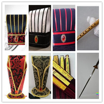 Ancient costume Headdress Hanfu hat Ancient emperor champion minister official hat Han Dynasty costume Knight pointed hat Props Sword fan