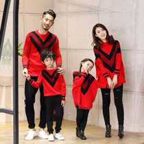 Parent-child sweater 2021 A family of three autumn and winter spring family clothing mother and daughter mother and son spring and autumn Korean version pullover