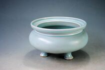 Qing Qianlong Tianqing glaze incense burner engraving seal script Qianlong royal title