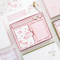 Japanese and cherry blossoms student Hand Book 8 stationery set gift box color illustration hand book set fresh