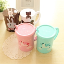 Cartoon animal high quality plastic mug breakfast cup cute creative coffee milk cup water Cup