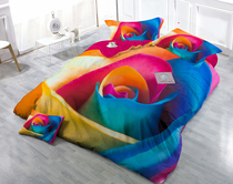 Personalized customization 3D floral pure cotton four-piece set colorful rose close-up photo Focus on quality DMP9E79m5