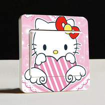 Fashion creative color switch sticker cartoon cute hello Kitty switch sticker Kaixin wall sticker