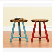  American country European solid wood furniture retro old plum blossom leisure stool reservation
