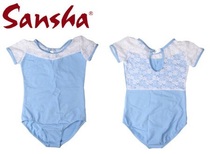 sansha sansha childrens stitching lace ballet practice suit one-piece suit P173506