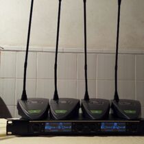 Wireless microphone one drag four collar clip head wearing hand gooseneck conference microphone KTV stage performance