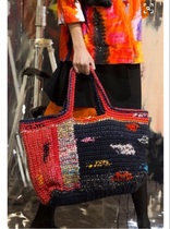 Huatiancuo~Original pure handmade cotton and linen cloth art large-capacity handbag bag