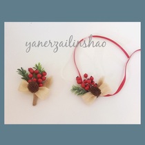 (Forest European retro wedding)Eternal fruit wood department original bride and groom best man corsage Bridesmaid wrist flower