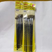 Fan-shaped pen hard hair Matisse wild boar bristles Fan-shaped pen oil brush gouache brush hard brush set 6 pieces