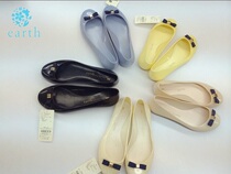 earth music flat bottom rain shoes non-slip female style summer jelly butterfly knots rain shoes rain boots water shoes