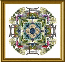 CD Japanese Zen road Garden original drawing A3 color cross stitch Chatelaine Designs
