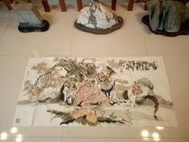 Calligraphy and painting Chinese painting works Five Fu Tongle Picture Chinese painting banner painting heart without mounting