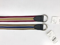 earth music striped casual canvas double ring buckle belt preferential price