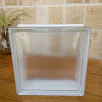 Imported small frosted pattern ultra-white glass brick 190*190*80 entrance partition wall translucent glass brick