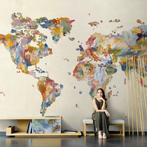 Customized aircraft childrens room wallpaper boys and girls kindergarten bedroom background wallpaper cartoon world map wall cloth