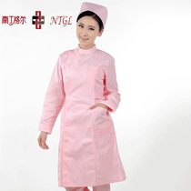 Nightingale slim classic style stand collar White Blue Pink medical nurse clothing winter long sleeve beauty suit