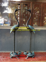 Dividend Antique Bronze Accessories to decorate a pair of pure copper tortoise cranes Candle Candle Bronze Dragon Turtle Fairy Crane Solo for the Aotou Home Pendulum