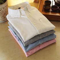  Foreign trade original single large size Yu Wenle mens shirt long-sleeved Oxford spinning slim-fit spring and autumn shirt mens tail single