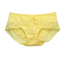 Ladies sexy embroidery seamless lace colored cotton underpants girl Middle waist lace lace unscented underwear