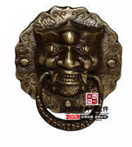 Chinese imitation ancient retro antique door solid wood large door handle lion head handle behemoth door ring pure bronze handle door cymbals bungles