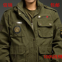 New multi-pocket army green cotton training suit thickened wear-resistant labor protection work clothes Camouflage clothing for training clothes