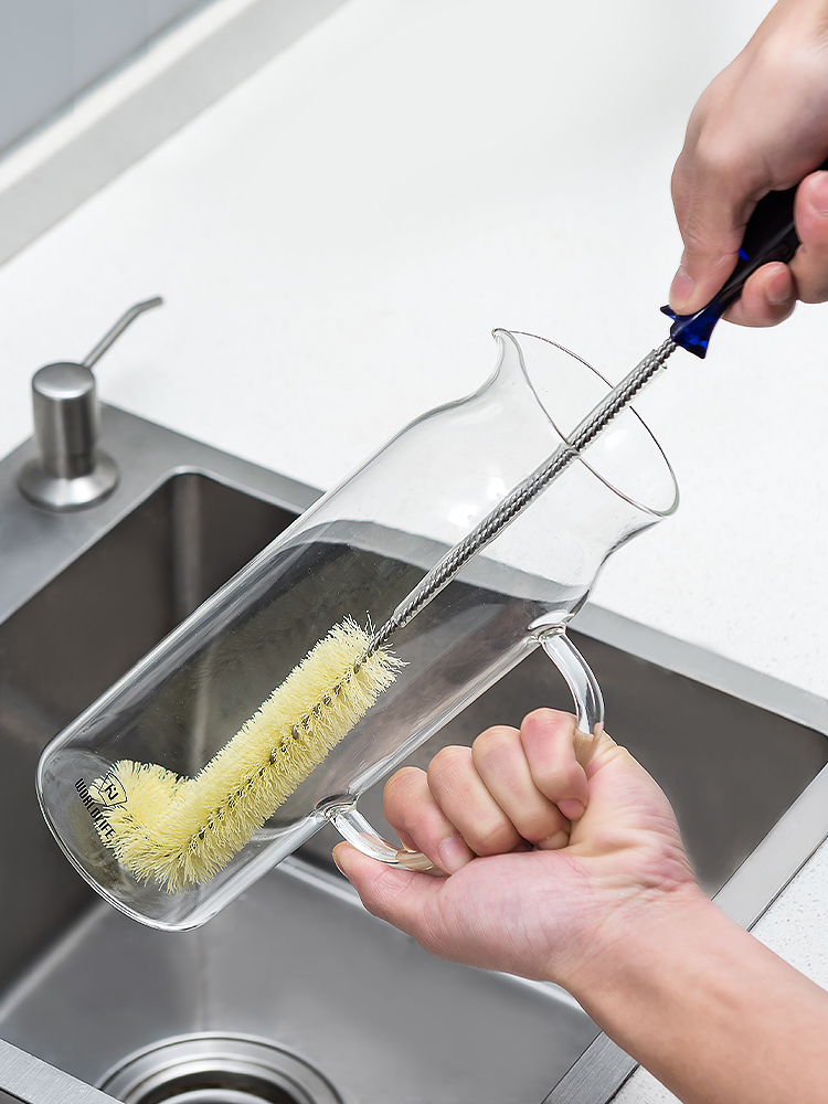 Kitchen cleaning brush glass cup Cup Cup Brush water cup long bottle brush does not hurt hands strong Decontamination sponge long handle wash cup brush