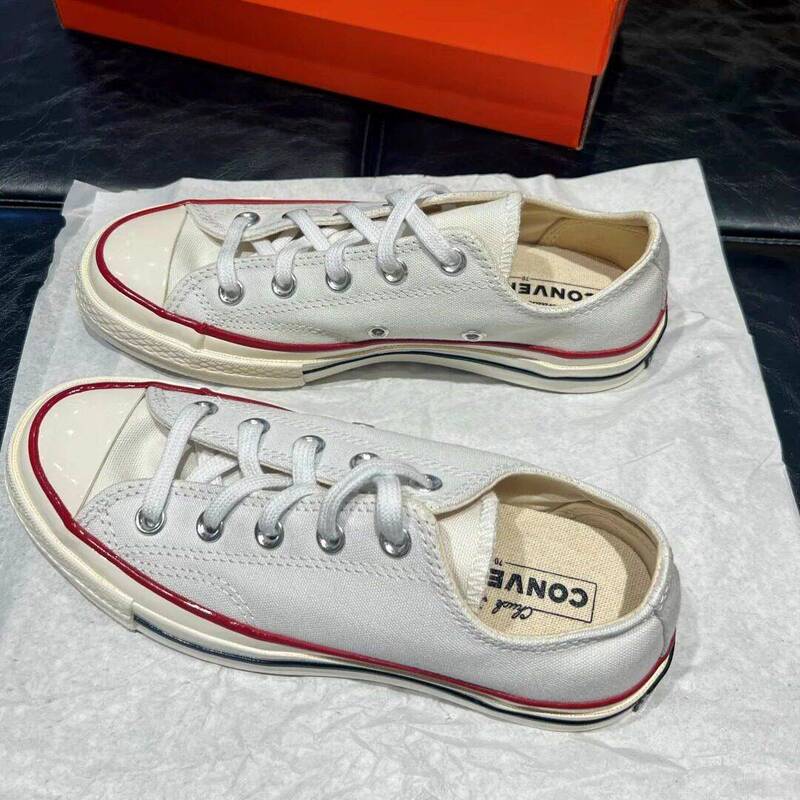 Authentic Converse 1970S Retro Version White Low-High Top Canvas Shoes 162065C 162056C