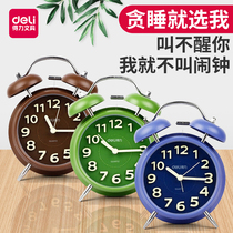 Deli small alarm clock Mechanical super loud sound alarm Creative personality Students with lazy clock Simple get up children