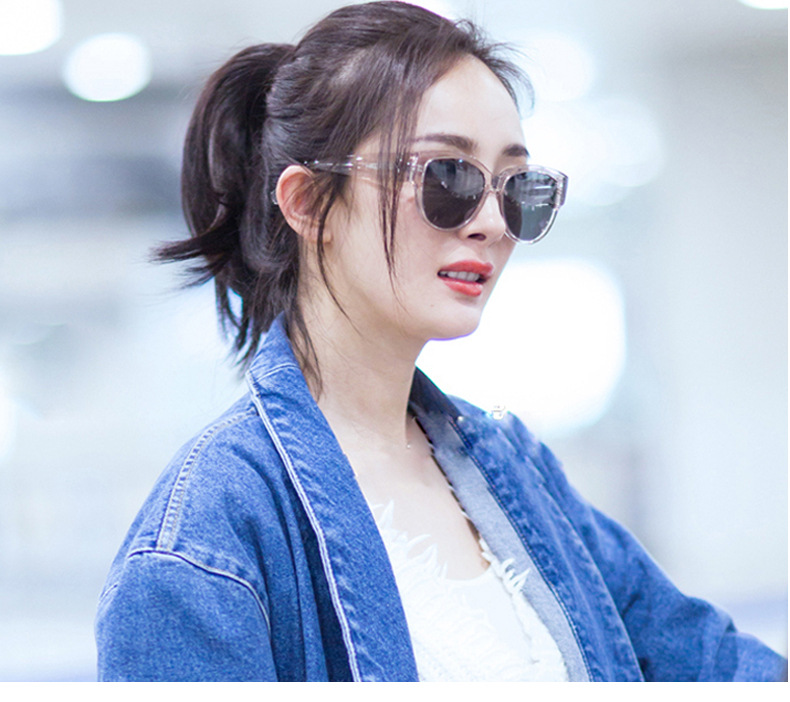 Can be equipped with high beauty thin colorful polarized sunglasses polarized sunglasses 2019 net red cat's eye