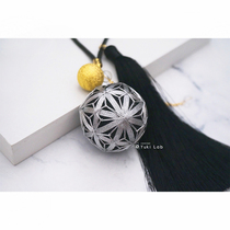 Two pieces of junior hemp leaf Moon see hand ball DIY material bag and wind pendant car hanging bag hanging