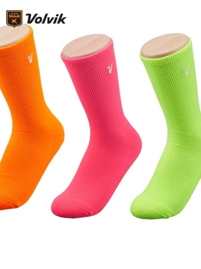 Volvik – chaussettes de golf pour femmes, colorées, confortables, respirantes, solides, mi-mollet, sport, nouveau style, corée du sud