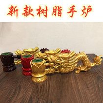 New resin incense stick lotus hand burner imitation solid wood dragon hand burner aromatherapy burner for Buddhist waterway puja flame mouth