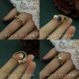 Ретро кольцо из жемчуга, на указательный палец, французский стиль, легкий роскошный стиль