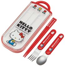 (Japan) HELLO KITTY red portable spoon Fork chopsticks