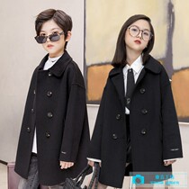 Child bifacial cashmere big coat boy CUHK boy spring new wool what about the girl foreign piste jacket?