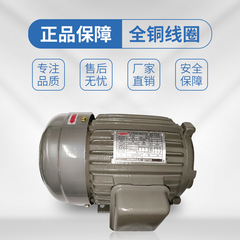 High quality copper wire inner shaft motor hydraulic station flat key spline oil pressure motor oil pump special motor 2HP 1 5KW