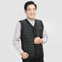 Middle aged winter mens gush thickened waistcoat clip inside and outside wearing canon shoulder sleeveless warm cotton vest blouses