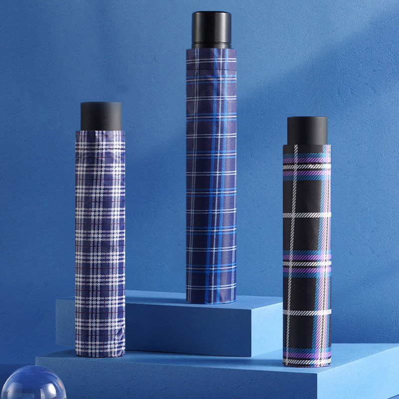 Ten bone enlarged and reinforced double folding umbrella for men and women home extra large three-person lattice umbrella business gift umbrella