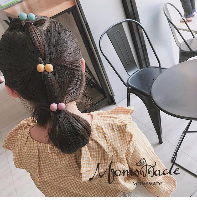 MOMSMADE trẻ em phụ kiện tóc mũ kẹo màu acrylic bóng đôi cao su ban nhạc trẻ em dây tóc cô gái đầu dây dây buộc tóc cổ trang