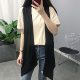 Irregular knitted vest large size women's spring and summer mid-length sleeveless thin cardigan shawl loose outer vest vest
